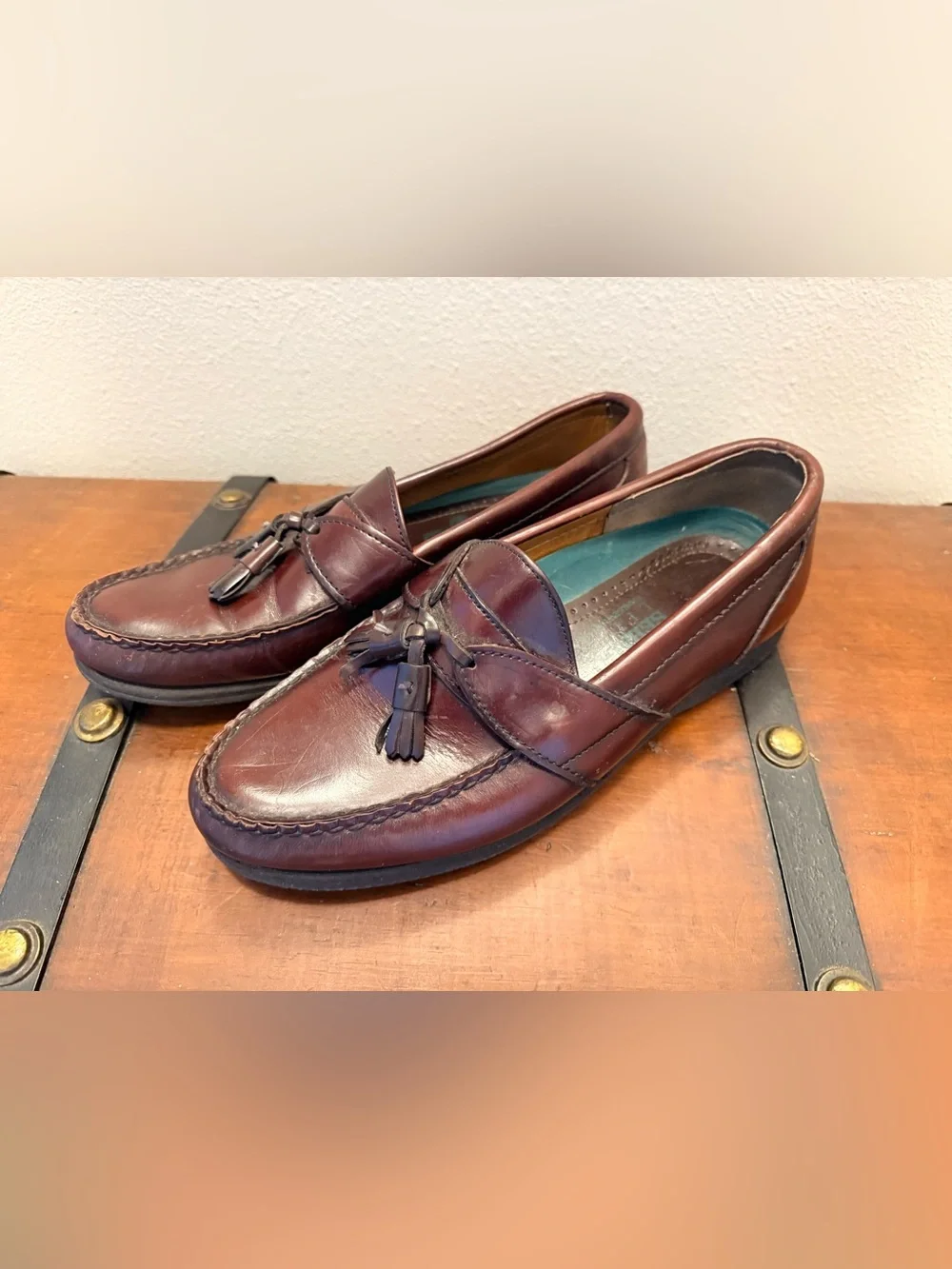 Sebago Men's Burgundy Leather Tassel Loafers